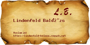 Lindenfeld Balázs névjegykártya